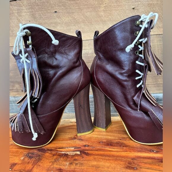 New Irregular Choice Carnaby Bond Red SKY HIGH Platform Brogue Boot Size 6 - Picture 13 of 15